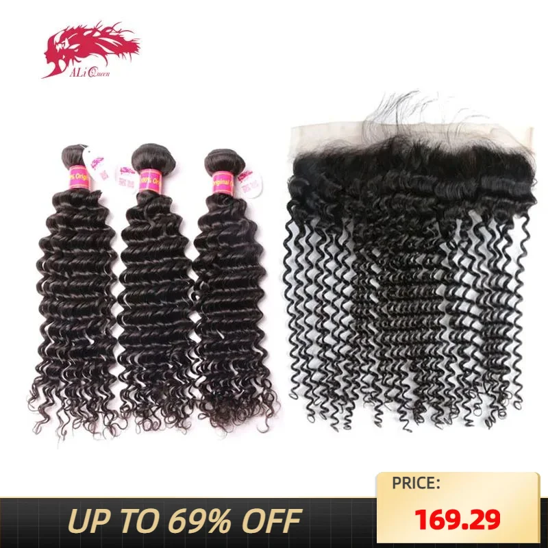 Волнистые бразильские натуральные человеческие волосы Ali Queen Hair, 3/4 шт., пряди с кружевной фронтальной, естественного цвета, искусственная кружевная фронтальная
Волнистые бразильские натуральные человеческие волосы Ali Queen Hair, 3/4 шт., пряди с кружевной фронтальной, естественного цвета, искусственная кружевная фронтальная