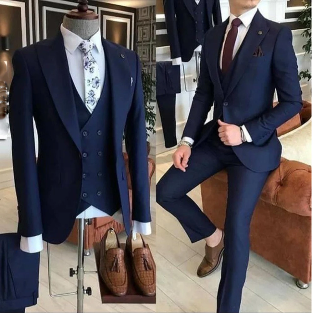 New Men's Clothing Smart Casual Wedding Men Suits 3 Piece Set Fashion Peak Lapel Solid Color Male Blazer (Jacket+Pants+Vest)
New Men's Clothing Smart Casual Wedding Men Suits 3 Piece Set Fashion Peak Lapel Solid Color Male Blazer (Jacket+Pants+Vest)