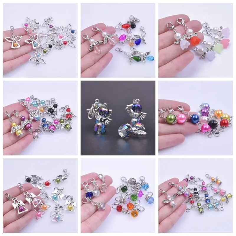 Mixed Guardian Angel Charms Fairy Wings Dancing With Lobster Clasp Color Beads Diy Handmade Pendant Keychain Jewelry for Gifts
Mixed Guardian Angel Charms Fairy Wings Dancing With Lobster Clasp Color Beads Diy Handmade Pendant Keychain Jewelry for Gifts