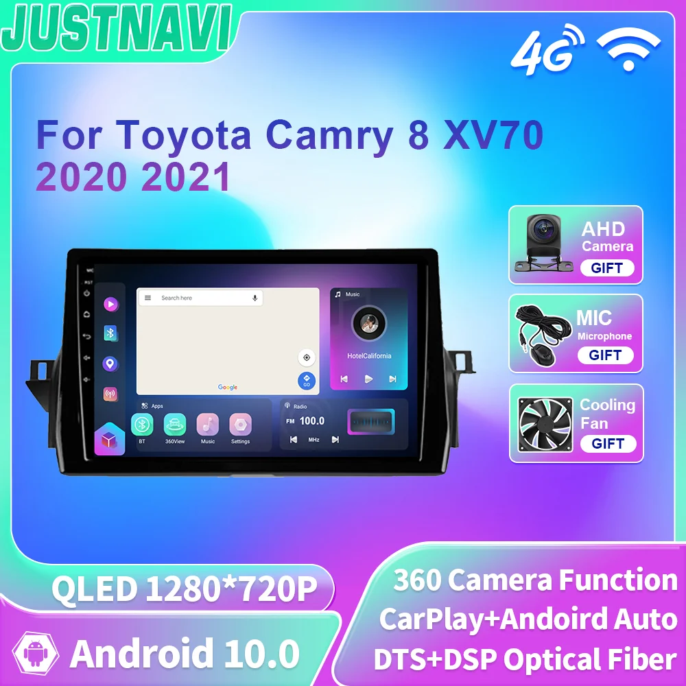 

Автомагнитола JUSTNAVI 2Din Android 10 для Toyota Camry VIII 8 XV70 2020 2021 GPS-навигация мультимедийный видеоплеер Carplay без DVD