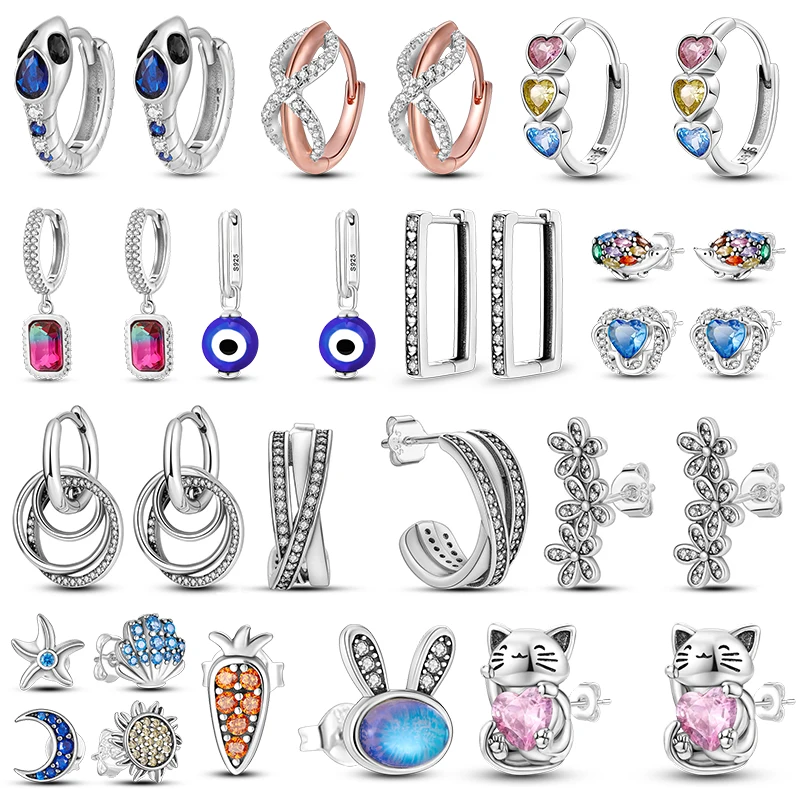 925 Silver Heart CZ Cubic Zircon Charm PANDLA Double Stud Earring Women's Sterling Silver 925 Original Fashion Jewelry New 2022
925 Silver Heart CZ Cubic Zircon Charm PANDLA Double Stud Earring Women's Sterling Silver 925 Original Fashion Jewelry New 2022