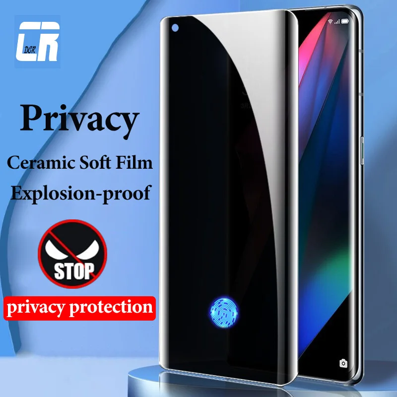 

Privacy Full Curved Ceramic Soft Film for OPPO Find X5 Pro X6 X3 X2 Neo Anti Spy Screen Protector for OPPO Reno 6 5 4 3 Pro Film