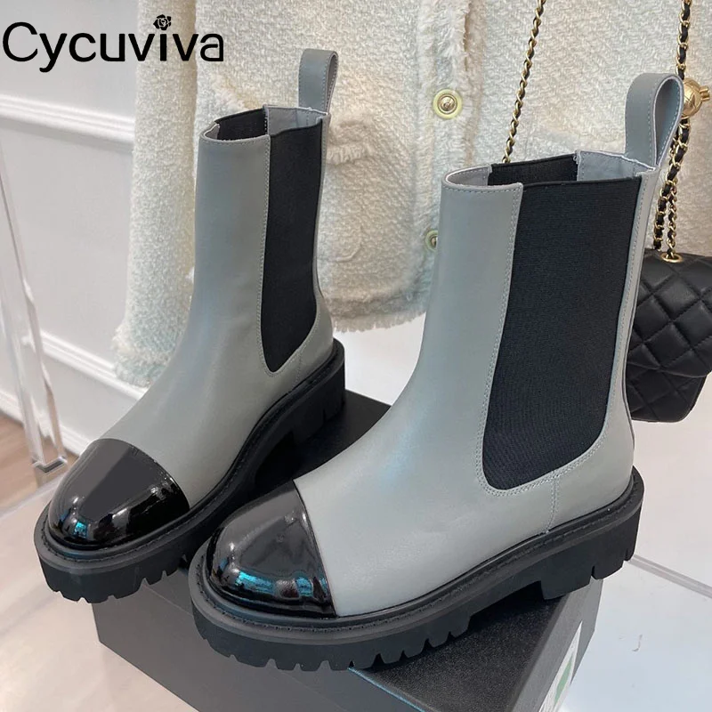 Luxury Real Leather Chelsea Ankle Boots For Women Round Toe Platform Short Boots Brand Autumn Casual Flat Shoes Women Boots
Luxury Real Leather Chelsea Ankle Boots For Women Round Toe Platform Short Boots Brand Autumn Casual Flat Shoes Women Boots