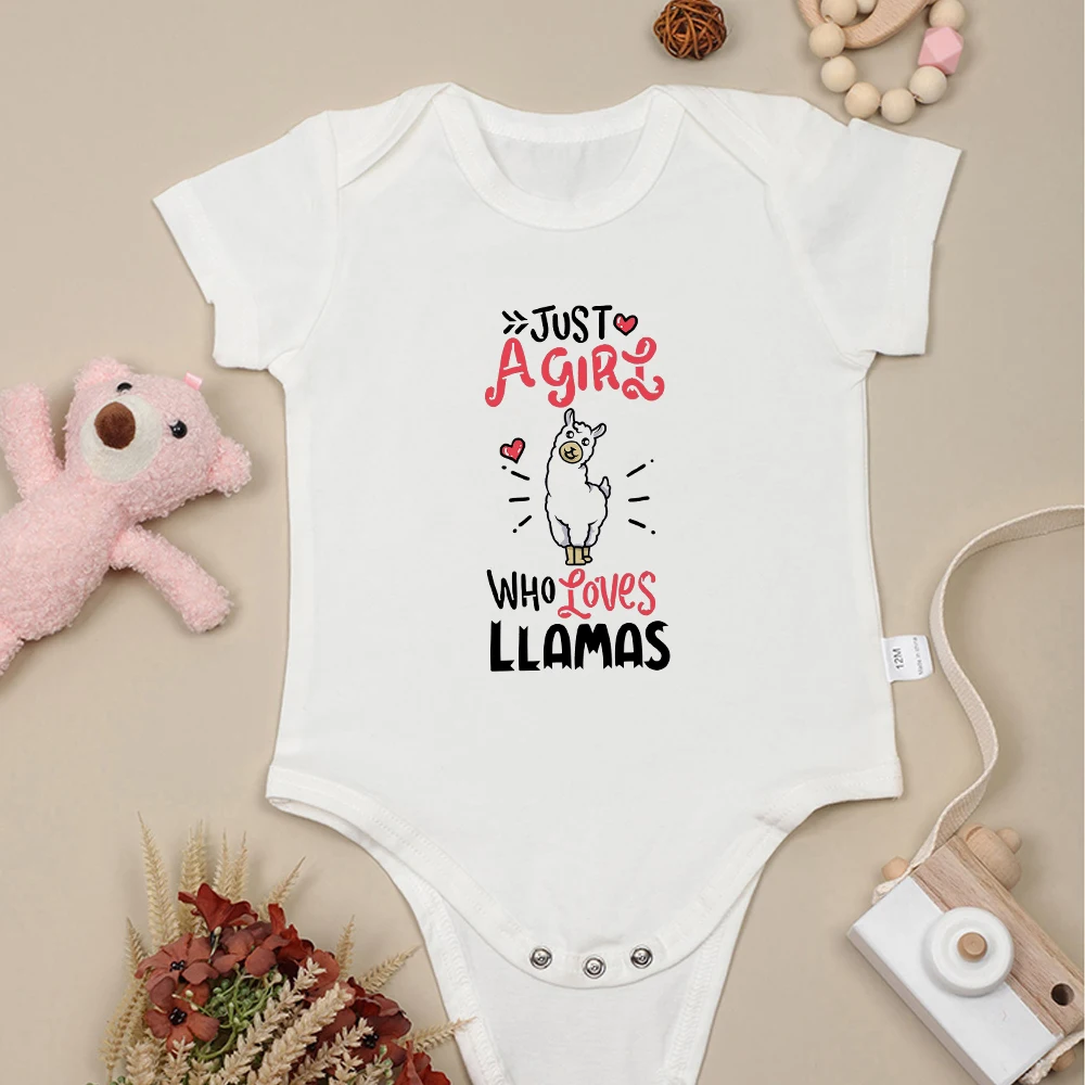 

Just a Girl Who Loves Llamas 0-24 Months Ropa De Bebe Niña Cotton Streetwear Toddler Girl Outfits Body Summer Casual Breathable