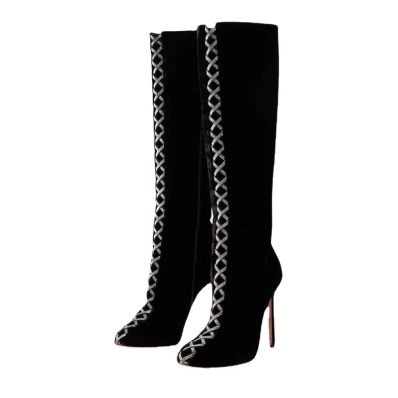 2023 Autumn New Women's Shiny Rhinestone Design Knee Boots High Heel Sexy Pointed Toe Dress Party Banquet Shoes Size 43 45 46
2023 Autumn New Women's Shiny Rhinestone Design Knee Boots High Heel Sexy Pointed Toe Dress Party Banquet Shoes Size 43 45 46