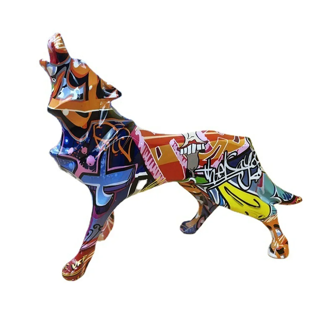 Graffiti Wolf Figurine Animal Statue Abstract Geometric Style Resin Crafts Home Decor Desktop Wolves Sculpture Ornament
Graffiti Wolf Figurine Animal Statue Abstract Geometric Style Resin Crafts Home Decor Desktop Wolves Sculpture Ornament