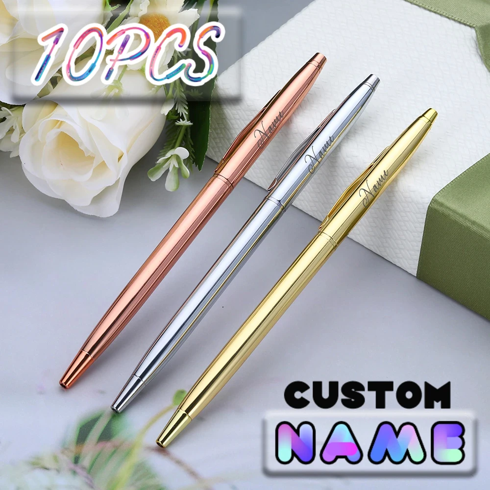 10pcs Custom Logo Metal Gold Sliver Ballpoint Pen Personalized Advertising Lettering Engraved Name Business Wholesale Stationery
10pcs Custom Logo Metal Gold Sliver Ballpoint Pen Personalized Advertising Lettering Engraved Name Business Wholesale Stationery