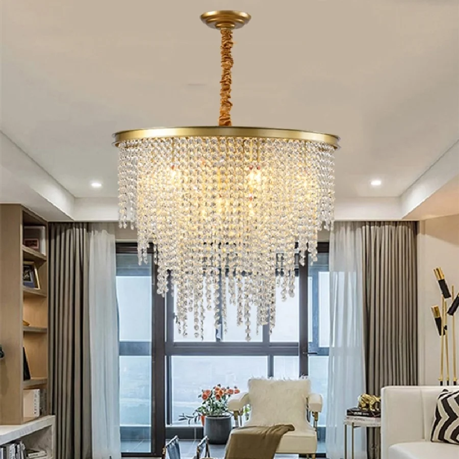 Gold Ceiling Chandelier Living Room Bedroom Kitchen Lustre Black Wrought Iron Lamp Crystal Lampshade LED Pandant Light Fixture
Gold Ceiling Chandelier Living Room Bedroom Kitchen Lustre Black Wrought Iron Lamp Crystal Lampshade LED Pandant Light Fixture