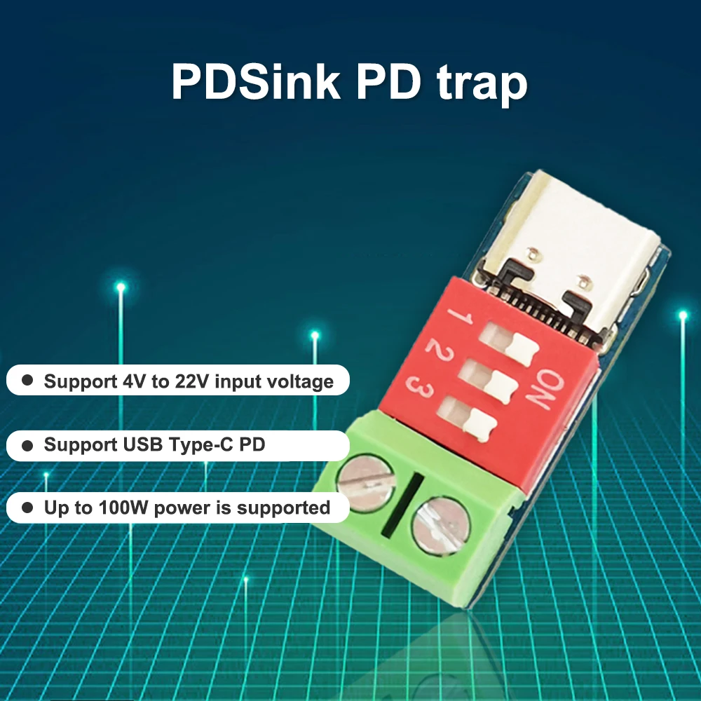 DC 5V-20V Type-C PD QC Trigger Adjustable Voltage Power Module Fast Charge Decoy Module Fast Charge Protocol PD 3.0 / 2.0 BC1.2
DC 5V-20V Type-C PD QC Trigger Adjustable Voltage Power Module Fast Charge Decoy Module Fast Charge Protocol PD 3.0 / 2.0 BC1.2