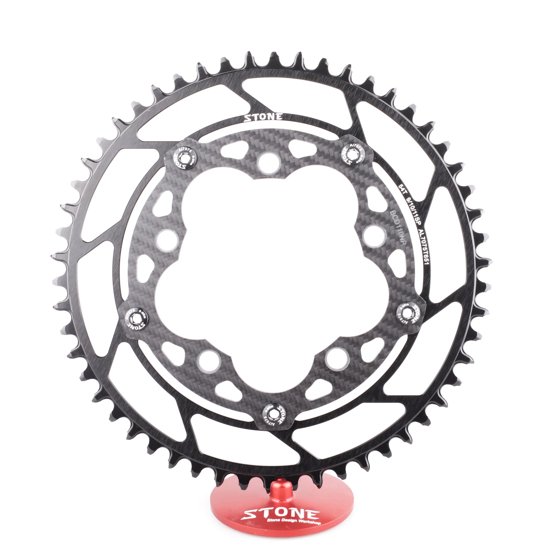 

Stone Round Carbon Al7075 Chainring 110BCD 5 Bolts for R otor Foce CX Sigeyi Xcadey QUARQ Bike 12s 12 Speed 110 BCD