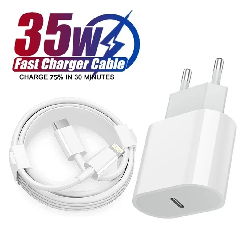 35W PD Fast Charger Cable for iPhone 14 Plus 11 12 13 Pro XS Max X XR 8 SE iPad 9 Air 2 3 USB-C to Lighting Charging PD Cable 2m
35W PD Fast Charger Cable for iPhone 14 Plus 11 12 13 Pro XS Max X XR 8 SE iPad 9 Air 2 3 USB-C to Lighting Charging PD Cable 2m