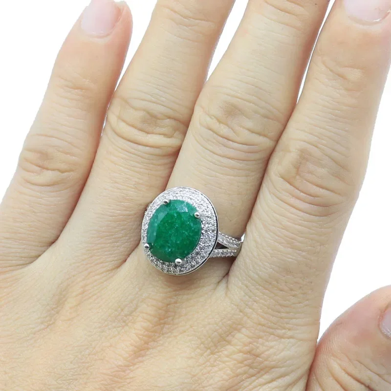 

6g Customized 925 SOLID STERLING SILVER Rings Anniversary Real Green Emerald Real Red Ruby White CZ Women Daily Wear Many Sizes