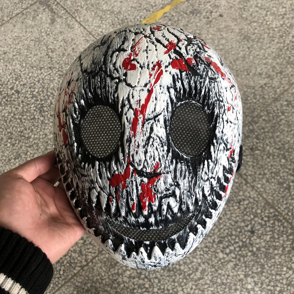 

Horror white Smile Mask With Blood Splatter Cosplay Creepy Skull Thicken Plastic Masks Halloween Party Costume Prop High Quality