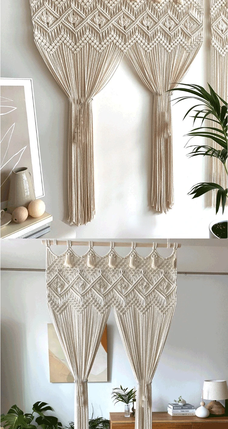 Wedding Macrame Tapestry Curtain - Handwoven Boho Wall Hanging & Door Decor 7 Sd6776793ef6f4414991e4bde33ba7ce1C