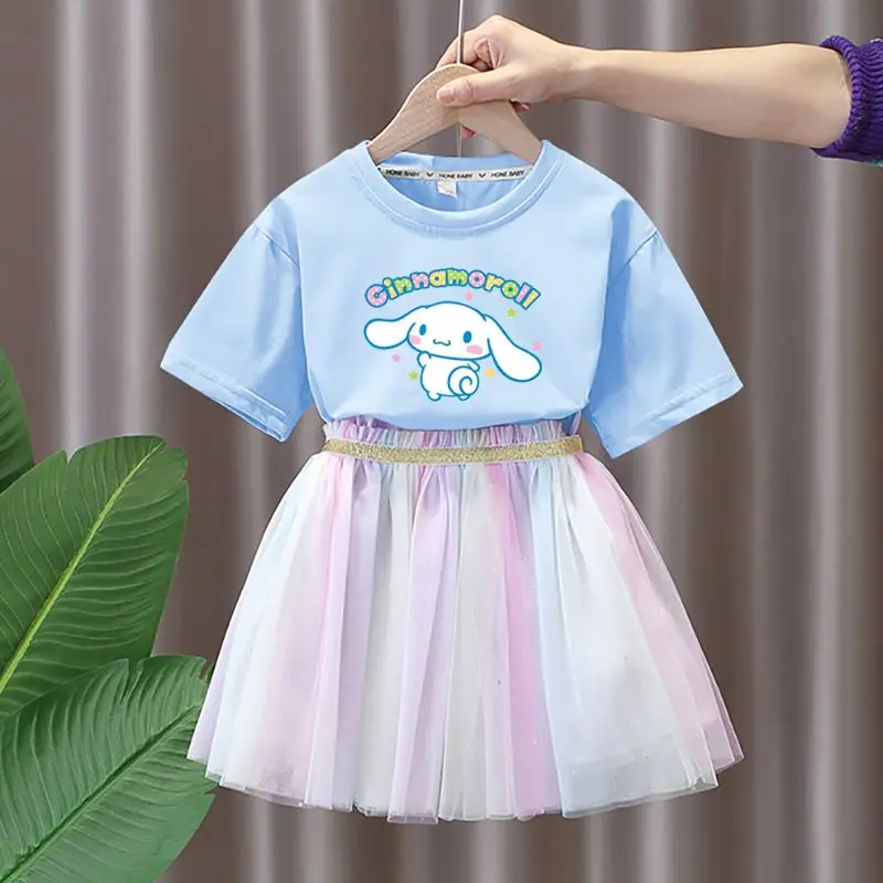 Kawaii Sanrio Cinnamoroll Summer New Girls' Short-Sleeved Skirt Suit Anime Cartoon Cute T-Shirt Sweet Gauze Skirt Two-Piece Set
Kawaii Sanrio Cinnamoroll Summer New Girls' Short-Sleeved Skirt Suit Anime Cartoon Cute T-Shirt Sweet Gauze Skirt Two-Piece Set