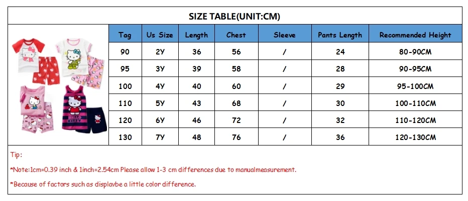 Hello Kitty Children Pajamas Set Toddler Cotton Pullover Short Sleeve+Shorts 2Pcs Suit Baby Girls Summer Casual Home Sleepwear Hello Kitty Children Pajamas Set Toddler Cotton Pullover Short Sleeve+Shorts 2Pcs Suit Baby Girls Summer Casual Home Sleepwear