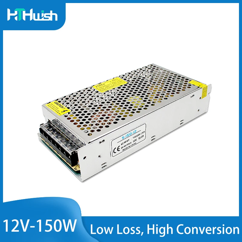 150W Power Supply Transformer AC DC 110V-220V TO 12V Switching Power Supply 12.5A SMPSSuitable for LED Light Strips, Etc.
150W Power Supply Transformer AC DC 110V-220V TO 12V Switching Power Supply 12.5A SMPSSuitable for LED Light Strips, Etc.