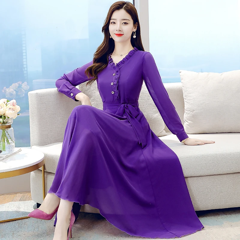 2024 Autumn New Arrival High Quality Elegant V Collar Long Sleeve Printed Women Chiffon Long Dress
2024 Autumn New Arrival High Quality Elegant V Collar Long Sleeve Printed Women Chiffon Long Dress