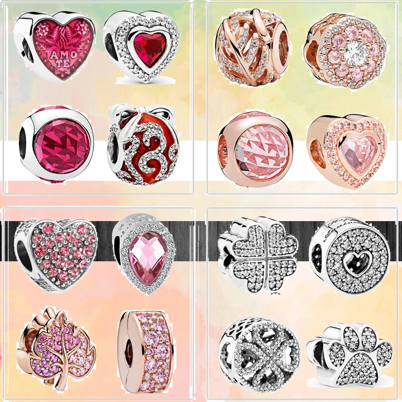 New Love Red Pink White Zirconia Sparkling DIY Cilp Beads Fit Original Pandora Charms Silver Color Bracelets Women Girls Jewelry
New Love Red Pink White Zirconia Sparkling DIY Cilp Beads Fit Original Pandora Charms Silver Color Bracelets Women Girls Jewelry