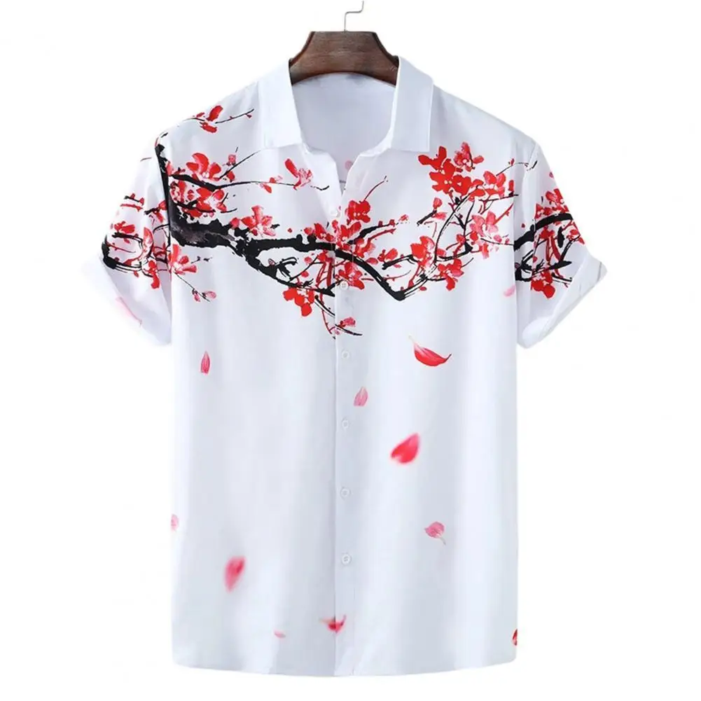 Short Sleeve Men Shirt Cardigan Contrast Color Chinese Style Ink and Wash Painting Plum Blossom Summer Top Men Shirt
Short Sleeve Men Shirt Cardigan Contrast Color Chinese Style Ink and Wash Painting Plum Blossom Summer Top Men Shirt