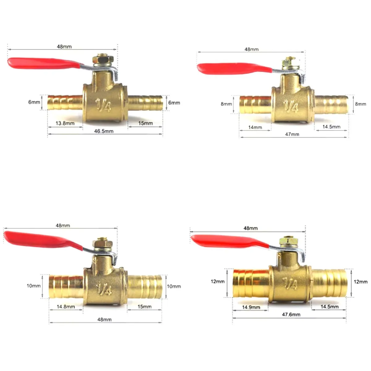 High Quality Handle Small Valve 6mm 8mm 10mm 12mm Hose Barb Inline Brass Water Oil Air Gas Fuel Line Ball Valve Pipe Fitting New
High Quality Handle Small Valve 6mm 8mm 10mm 12mm Hose Barb Inline Brass Water Oil Air Gas Fuel Line Ball Valve Pipe Fitting New