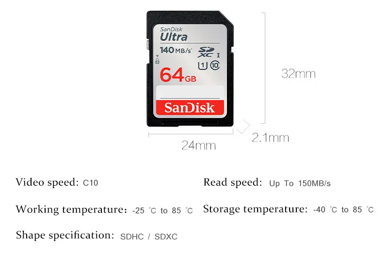 Cartão SD SanDisk Ultra SDHC SDXC C10, Max 120 Mbps: 32GB - 64GB - 128GB - 256GB - 512GB Cartão SD SanDisk Ultra SDHC SDXC C10, Max 120 Mbps: 32GB - 64GB - 128GB - 256GB - 512GB