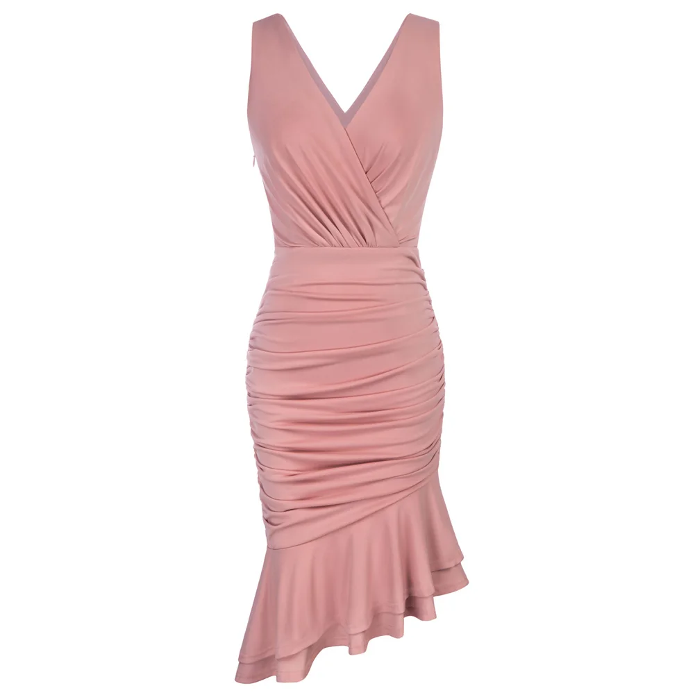 GRACE KARIN Women's Ruched Bodycon Dress 2023 Summer Sleeveless Wrap V-Neck Ruffle Hem Party Cocktail Midi Dresses Office Lady
GRACE KARIN Women's Ruched Bodycon Dress 2023 Summer Sleeveless Wrap V-Neck Ruffle Hem Party Cocktail Midi Dresses Office Lady