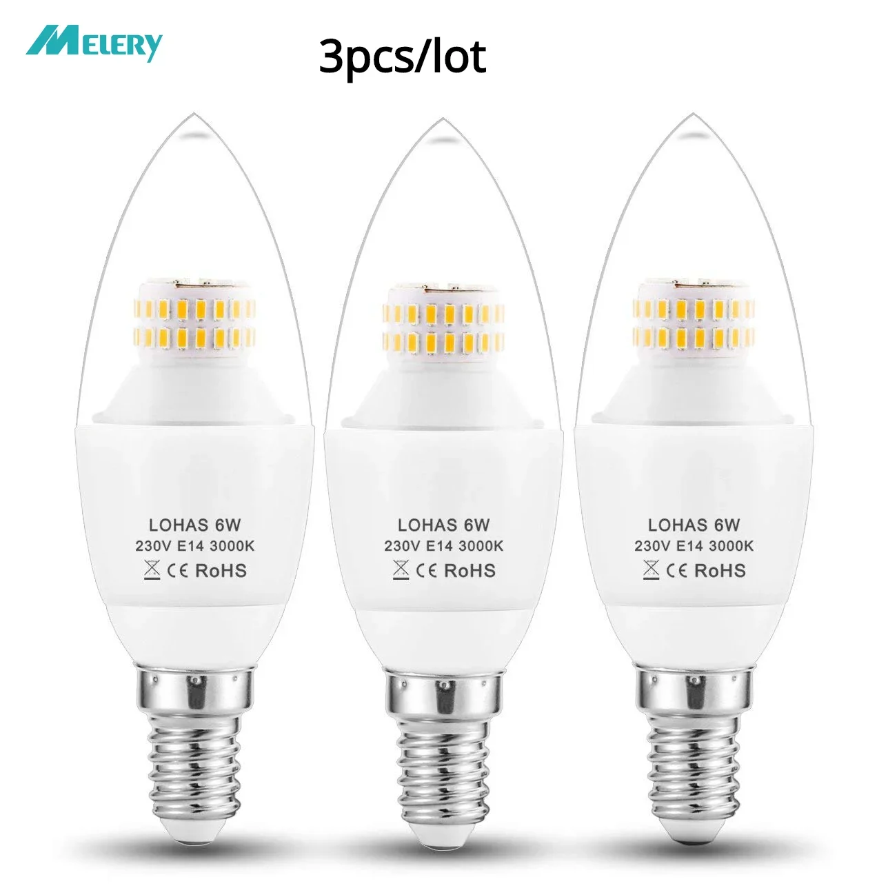 E14 Lamp LED Candle Bulbs 60Watt Incandescent Bulb Equivalent 6W 550lm Warm White 3000K Edison Screw Light 220-240V AC Room
E14 Lamp LED Candle Bulbs 60Watt Incandescent Bulb Equivalent 6W 550lm Warm White 3000K Edison Screw Light 220-240V AC Room