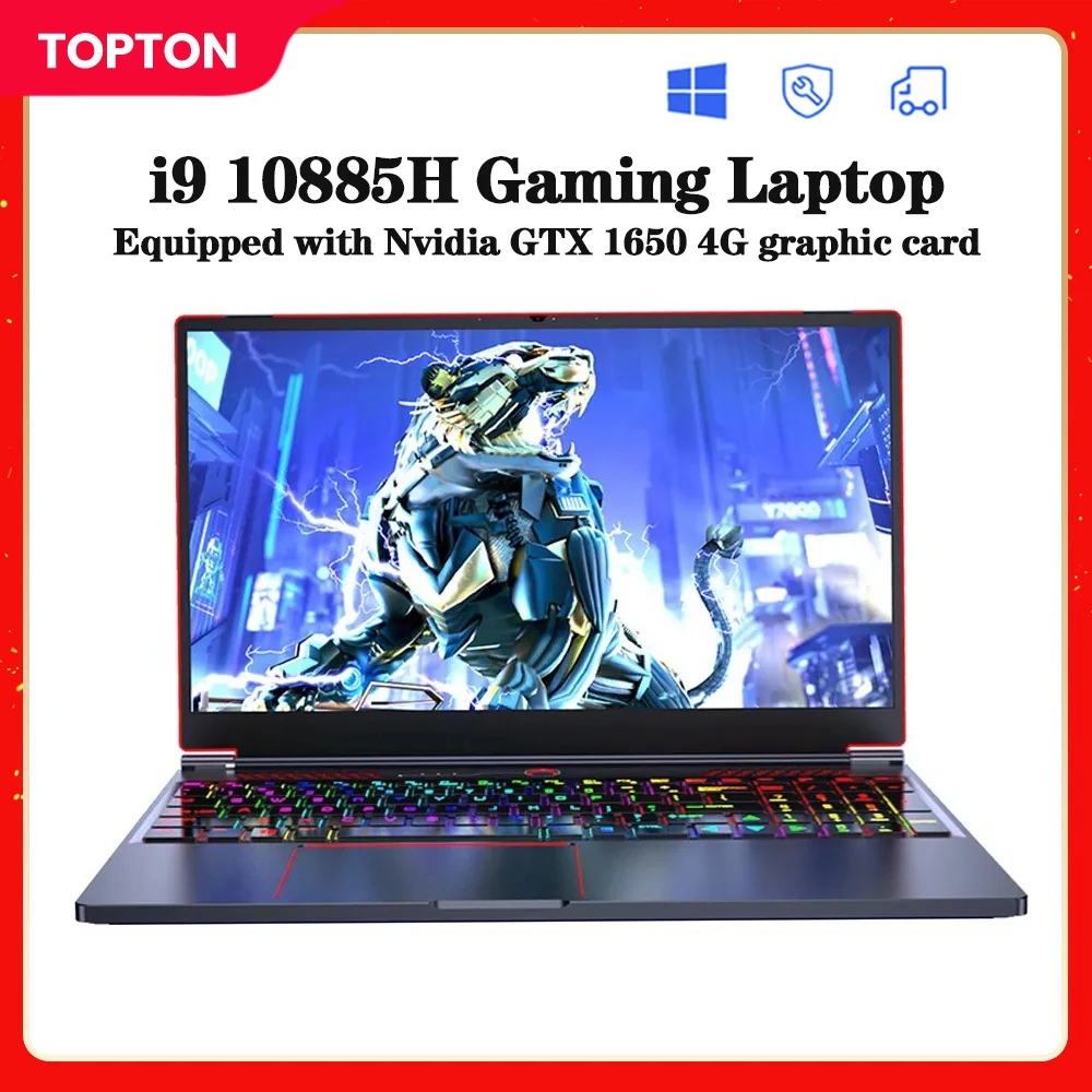

Powerful Gaming Laptop 16.1 Inch Full HD Display Intel i9 10885H i7 Nvidia GTX 1650 4G IPS 64GB RAM 4TB SSD RGB Backlit Keyboard
