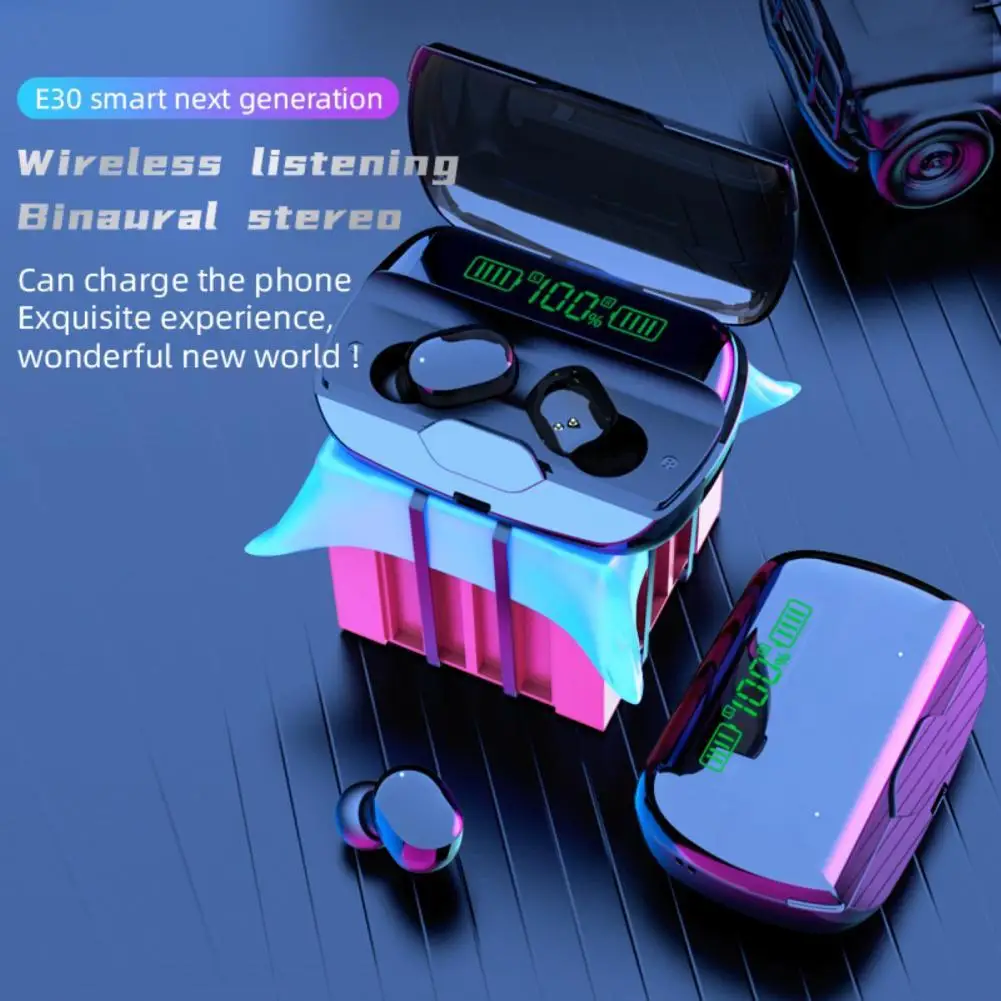 1 Pair E30 Wireless Headphone No Delay Binaural Call ABS Bluetooth-compatible 5.1 Stereo Sport Earbuds for Running
1 Pair E30 Wireless Headphone No Delay Binaural Call ABS Bluetooth-compatible 5.1 Stereo Sport Earbuds for Running