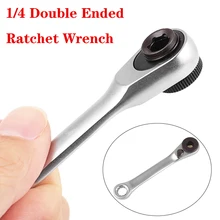 Mini 1/4 Double Ended Quick Socket Ratchet Wrench Rod Screwdriver Bit Tools Ratchet Handle Wrench Quick Release Hand Tools
Mini 1/4 Double Ended Quick Socket Ratchet Wrench Rod Screwdriver Bit Tools Ratchet Handle Wrench Quick Release Hand Tools