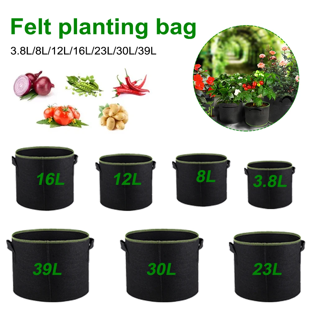 

3/5/7/10 Gallon Fabric Plant Pots Grow Bags Breathable Plant Bag Gardening Tomato Strawberry Growing Planter Potato Planting Pot