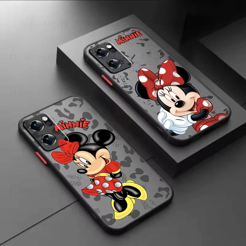

Minnie Mickey Cute For OPPO A98 A96 A94 A78 A77 A76 A74 A72 A57 A56 A55 A53 Frosted Translucent Hard Phone Case Coque Capa