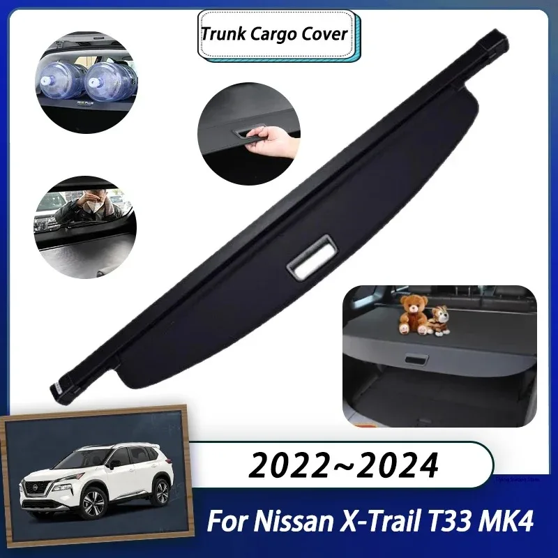 Rear Cargo Cover For Nissan X-Trail T33 MK4 2022 2023 2024 Trunk Luggage Curtain Retractable Shielding Auto Parts Accessories
Rear Cargo Cover For Nissan X-Trail T33 MK4 2022 2023 2024 Trunk Luggage Curtain Retractable Shielding Auto Parts Accessories