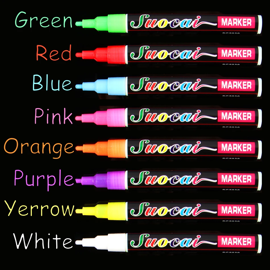 8 Colors Highlighter 3mm 6mm Fluorescent Liquid Chalk Marker Pen For School Art Painting Gift Stationery
8 Colors Highlighter 3mm 6mm Fluorescent Liquid Chalk Marker Pen For School Art Painting Gift Stationery