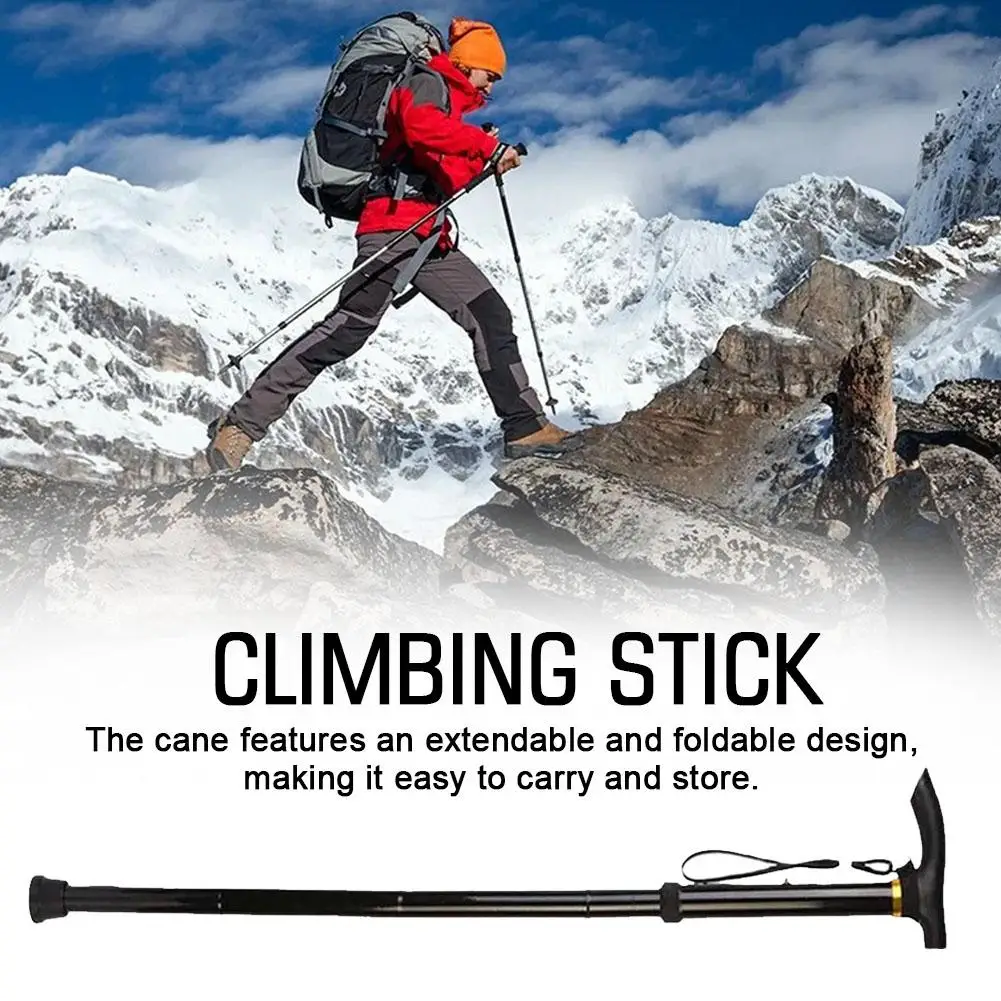 

Foldable Walking Stick Anti-Slip Outdoor Hiking Camping Climbing Mountaineering Sturdy Extendable Cane Unisex Disability Du A1A4