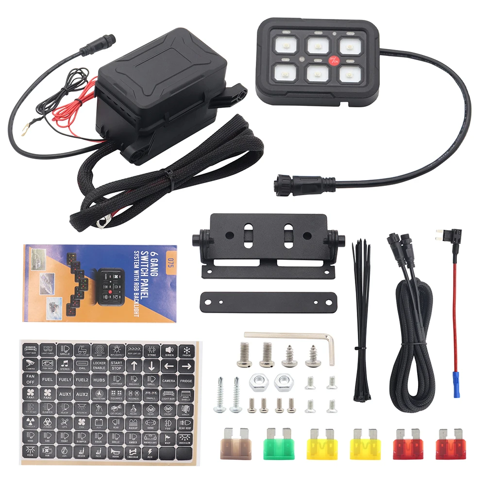 12-24V DC 6 Gang Switch Panel RGB Light Touch Screen Circuit Control Relay Box Waterproof For Truck ATV UTV Boat Marine
12-24V DC 6 Gang Switch Panel RGB Light Touch Screen Circuit Control Relay Box Waterproof For Truck ATV UTV Boat Marine