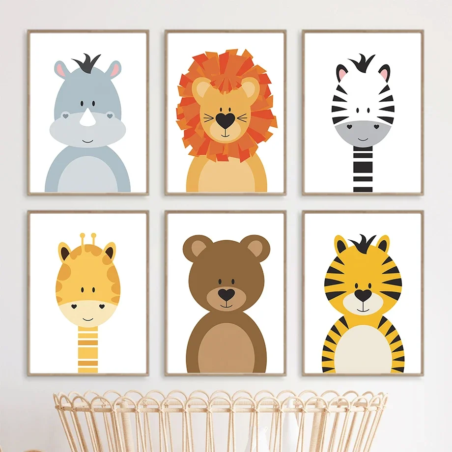 Lion Tiger Zebra Bear Giraffe Raccoon Wall Art Posters Prints Nordic Canvas Painting Forest Animals Pictures For Kids Room Decor
Lion Tiger Zebra Bear Giraffe Raccoon Wall Art Posters Prints Nordic Canvas Painting Forest Animals Pictures For Kids Room Decor