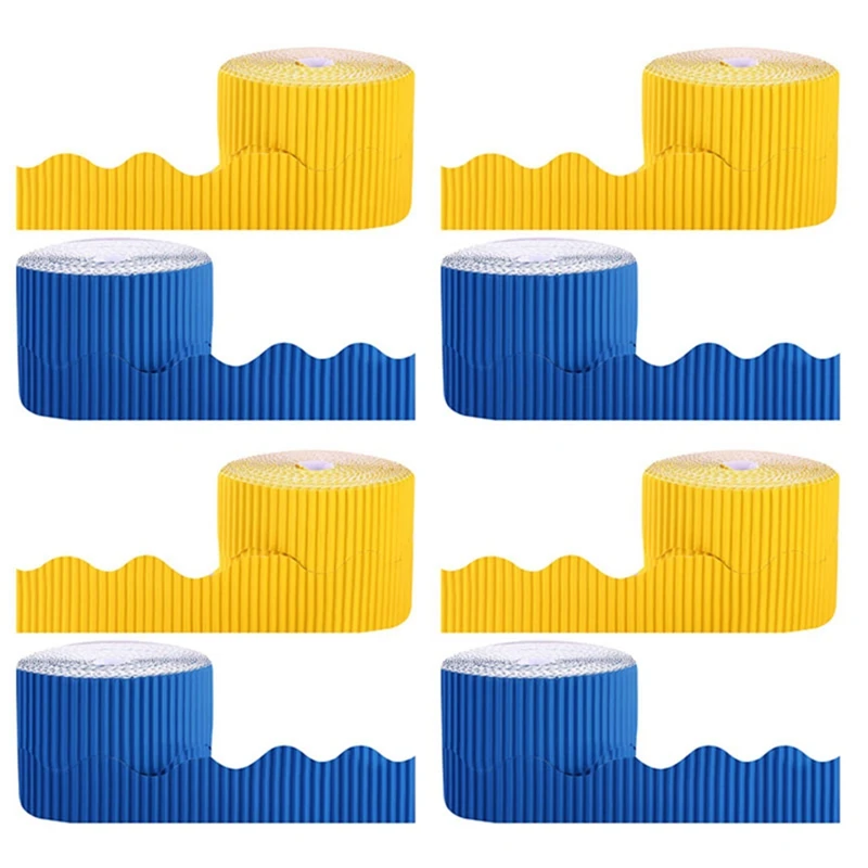 8 Rolls Bulletin Board Borders Scalloped Border Decoration Background Paper For Decorative Borders (Yellow And Blue)
8 Rolls Bulletin Board Borders Scalloped Border Decoration Background Paper For Decorative Borders (Yellow And Blue)