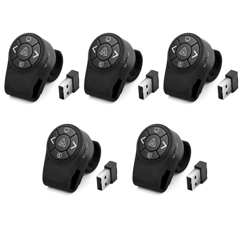 Hot-5X Wireless Presenter RF 2.4G Finger Ring Remote Powerpoint PPT Slides Clicker Pen Rechargeable
Hot-5X Wireless Presenter RF 2.4G Finger Ring Remote Powerpoint PPT Slides Clicker Pen Rechargeable