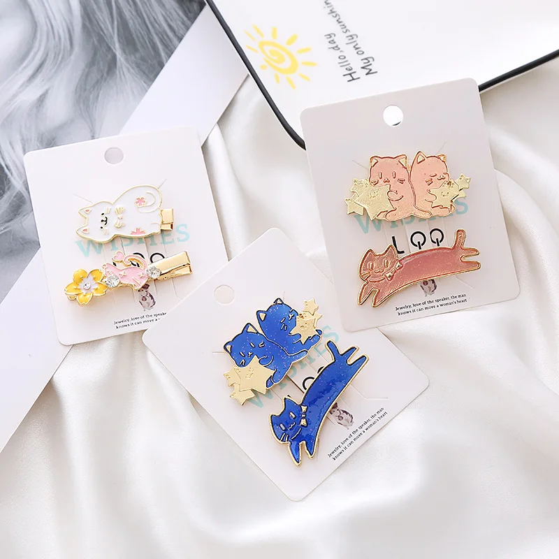 2PCS Set Japanese Color Cartoon Flower Star Leaping Sisters Cat Hair Clips For Girl Cute Kawaii Sweet Hairpin Barrettes Fashion
2PCS Set Japanese Color Cartoon Flower Star Leaping Sisters Cat Hair Clips For Girl Cute Kawaii Sweet Hairpin Barrettes Fashion