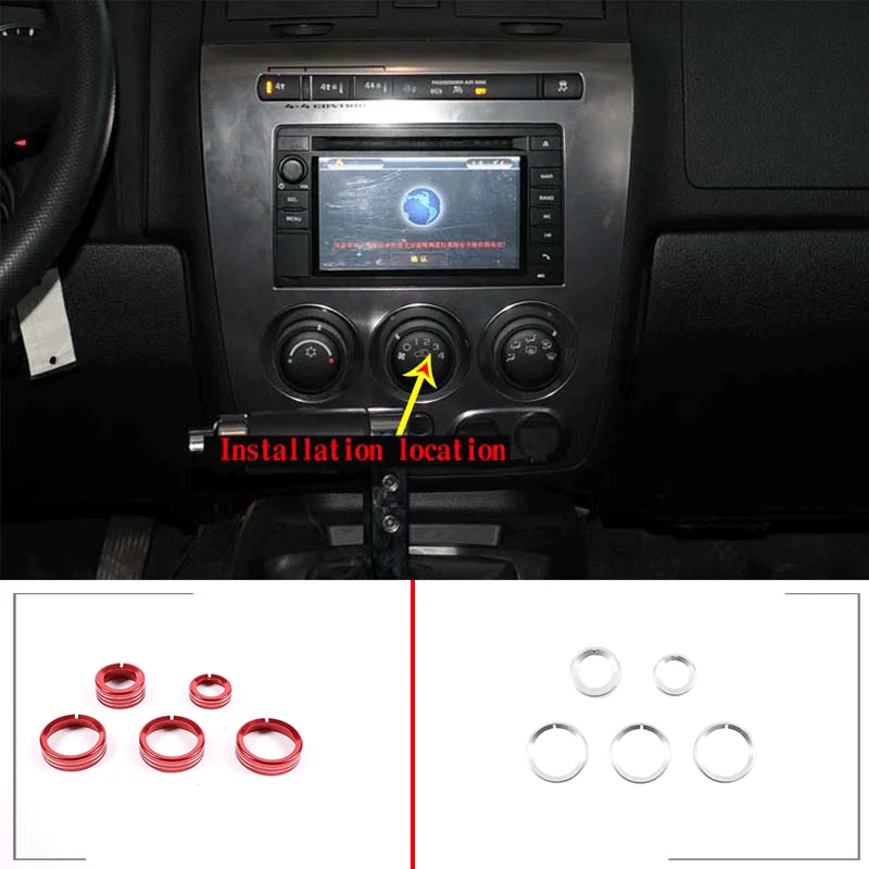 For 2005-2009 Hummer H3 aluminum alloy red car styling car central control air conditioning knob ring car interior accessories
For 2005-2009 Hummer H3 aluminum alloy red car styling car central control air conditioning knob ring car interior accessories