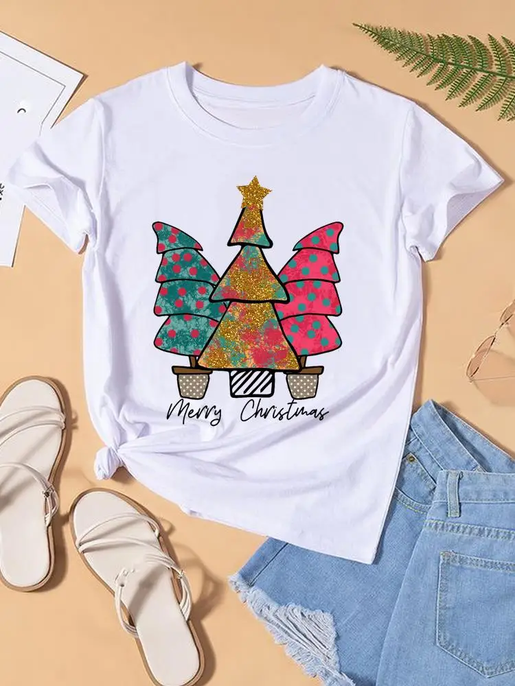 Women Tee Top Fashion Lady New Year Shirt Print Christmas Tree Sweet Lovely Happy Holiday Clothing Clothes Graphic T-shirts
Women Tee Top Fashion Lady New Year Shirt Print Christmas Tree Sweet Lovely Happy Holiday Clothing Clothes Graphic T-shirts