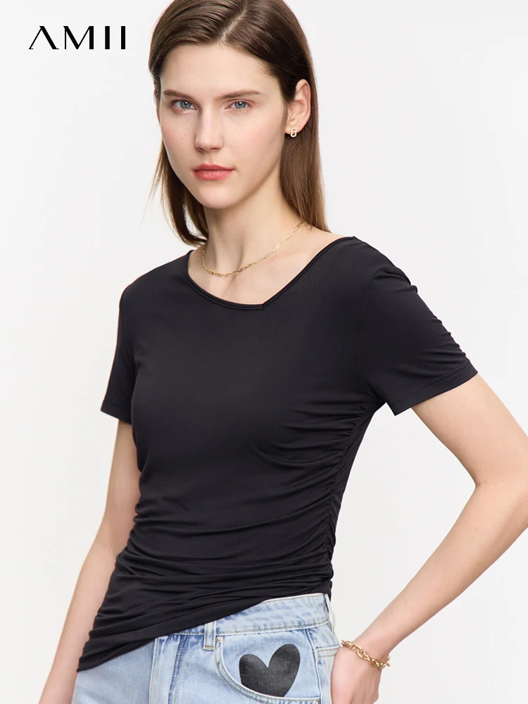 AMII Minimalism Solid Tees for Women Slim Short Sleeves V Neck 2023 Summer New Pullovers Elastic Casual Female T Shirt 12342395
AMII Minimalism Solid Tees for Women Slim Short Sleeves V Neck 2023 Summer New Pullovers Elastic Casual Female T Shirt 12342395