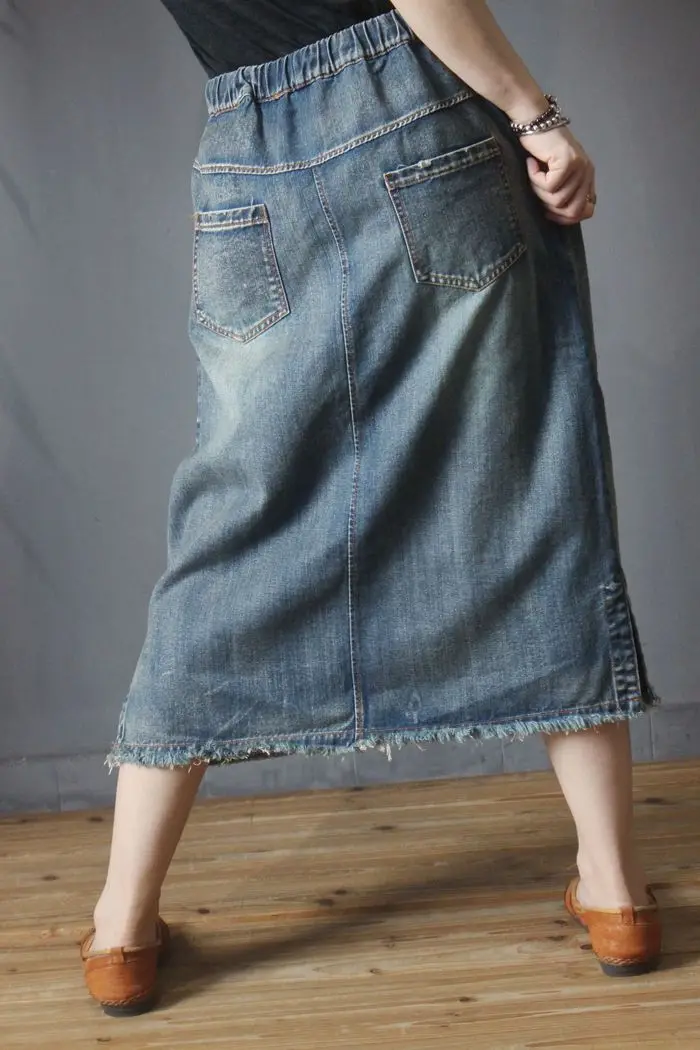 Amax luluE 2024 Fall Womens Luxury Vintage Loose Embroidery Denim Skirts Ladies Casual Floral Streetwear Females Elegant Clothes Amax luluE 2024 Fall Womens Luxury Vintage Loose Embroidery Denim Skirts Ladies Casual Floral Streetwear Females Elegant Clothes