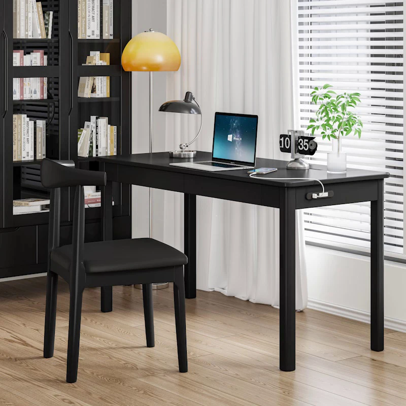 Nordic Wood Solid Desk Table Black Modern Minimalist Learning Bedroom Executive Office Desk Designer Mesa De Computdor Furniture
Nordic Wood Solid Desk Table Black Modern Minimalist Learning Bedroom Executive Office Desk Designer Mesa De Computdor Furniture