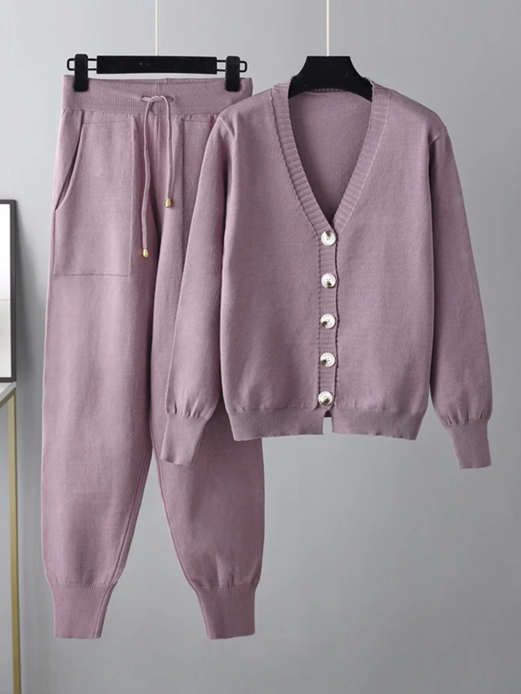 V Neck Single Breasted Knitted Sweater Drawstring Pants 2 Pieces Sets Female Casual Clothing 2022 Autumn Winter M872
V Neck Single Breasted Knitted Sweater Drawstring Pants 2 Pieces Sets Female Casual Clothing 2022 Autumn Winter M872
