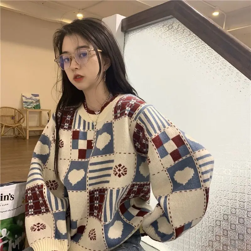 Love Knitted Sweater Streetwear Harajuku Retro Japanese Style Vintage Sweater 2023 Autumn Women Knitwears Pullovers
Love Knitted Sweater Streetwear Harajuku Retro Japanese Style Vintage Sweater 2023 Autumn Women Knitwears Pullovers