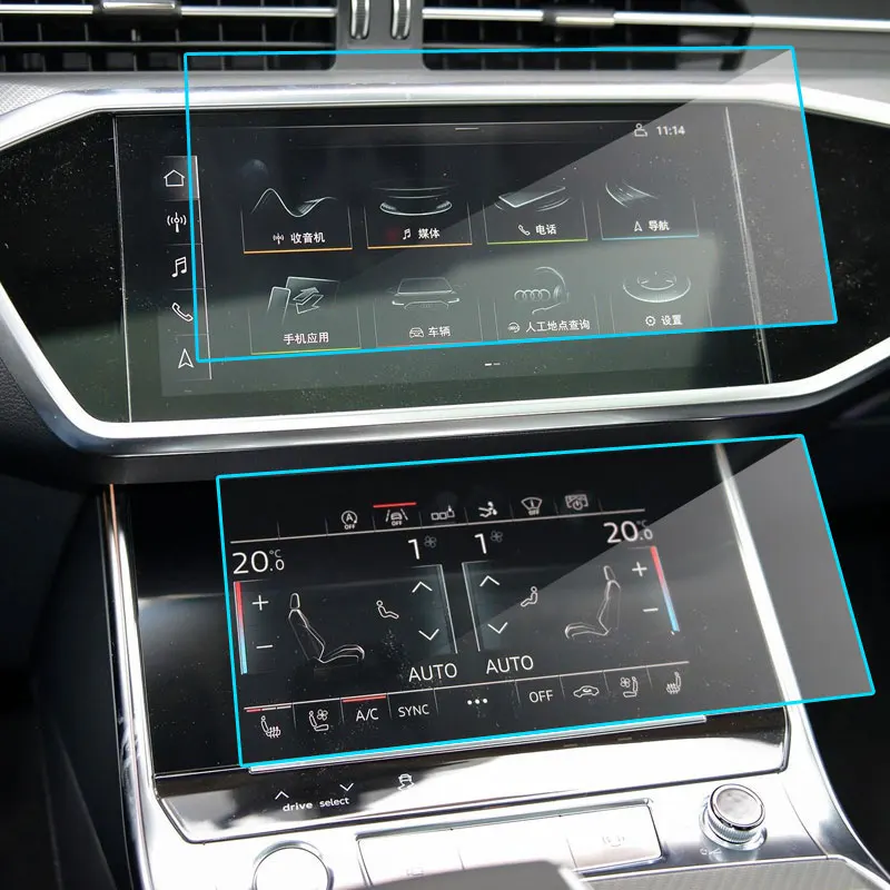 Защита экрана для Audi A6 A7 2019 2020, 2 шт., сенсорный экран для автомобильной мультимедийной системы, фотопленка 9H, 2 шт.
Защита экрана для Audi A6 A7 2019 2020, 2 шт., сенсорный экран для автомобильной мультимедийной системы, фотопленка 9H, 2 шт.