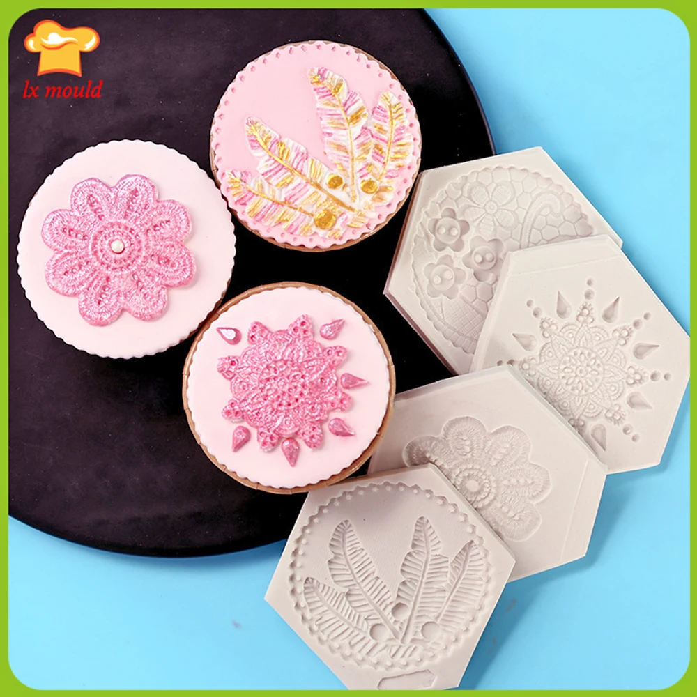 

4 Types Lace Flower Silicone Mold Floral DIY Chocolate Fondant Sugar art Muffin Cupcake Cake Decoration Baking Mould
